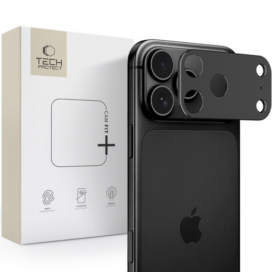 Tech-Protect Camalloy Fit+ Rear Camera Protection Frame for Apple iPhone 18 Pro, Aluminum, Black