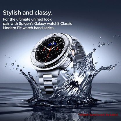 Spigen Tune Pro Pilot Protection Frame for Samsung Galaxy Watch8 Classic, Silver ACS10017