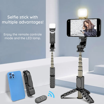 Selfie Stick Bluetooth Techsuit Q10s, Universal, Black