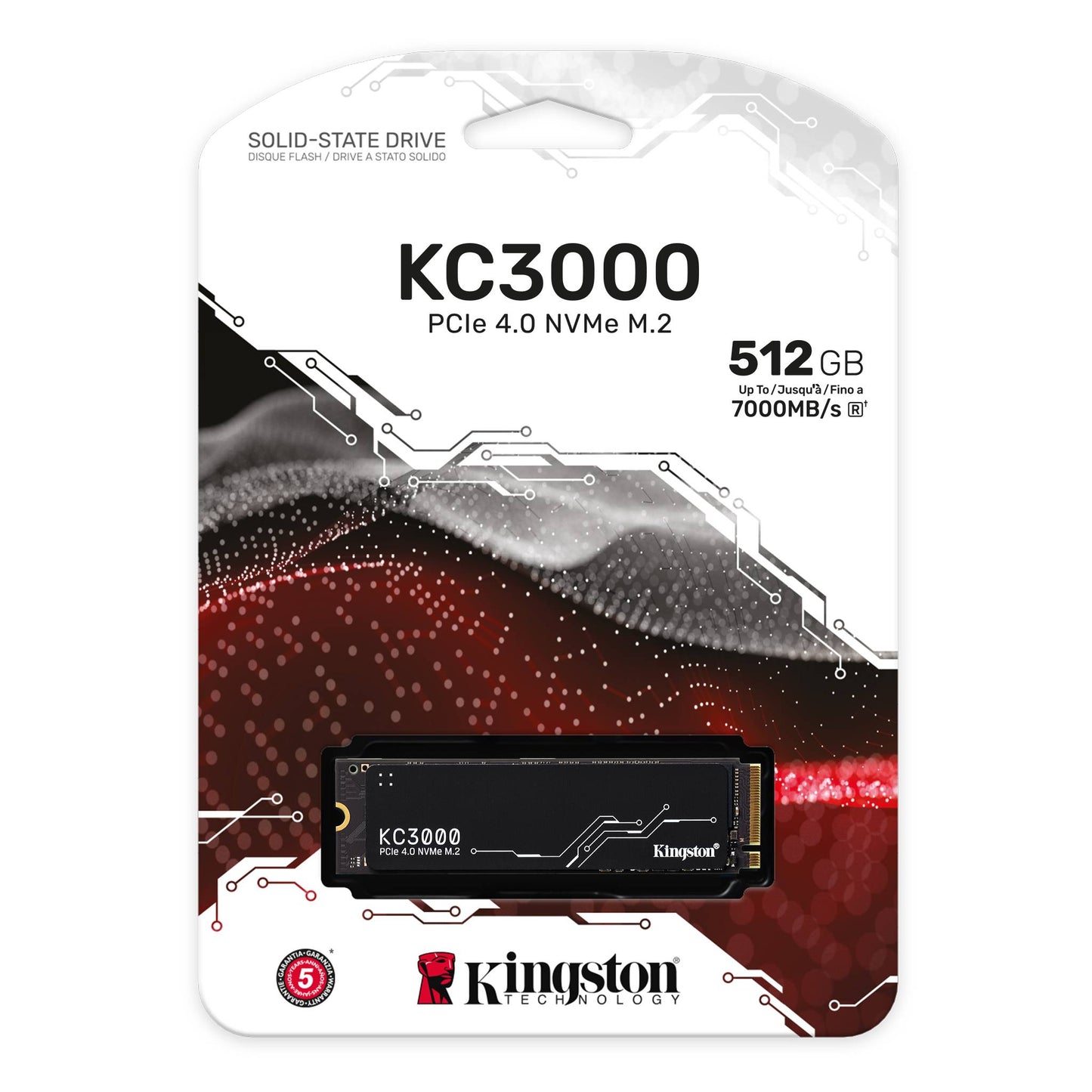 Solid State Drive (SSD) Kingston KC3000, 512GB, NVMe M.2 2280, PCIe SKC3000S/512G