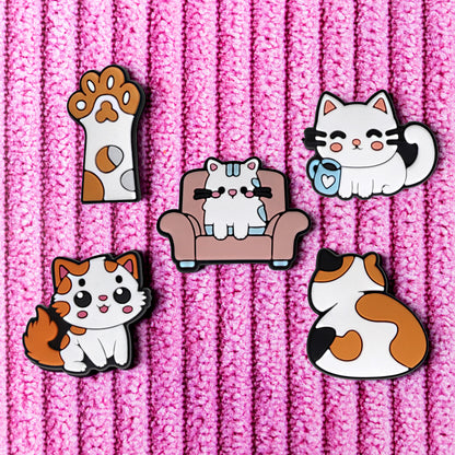 3D OEM Cat Sticker for Phone / Tablet Case, Set of 5, Multicolor
