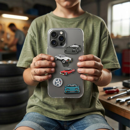 3D OEM Fast Cars Sticker for Phone / Tablet Case, Set of 5 pieces, Multicolor