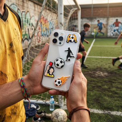 3D OEM Football Sticker for Phone / Tablet Case, Set of 5 pieces, Multicolor