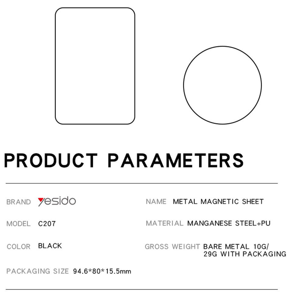 Yesido C207 2in1 Metallic Sticker, Black