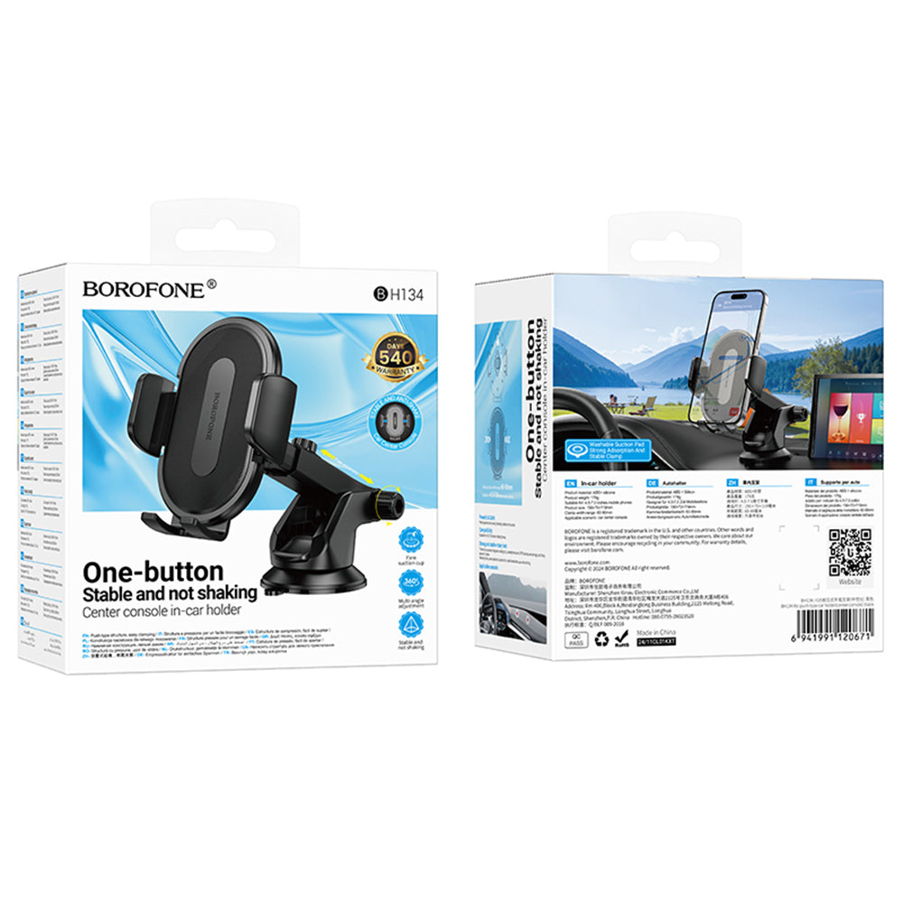 Borofone BH134 Rio Car Holder, 4.5inch - 7inch, Black