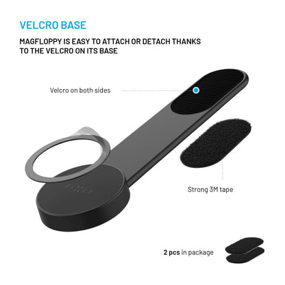 Magnetic Fixed Mag Floppy Car Holder, Universal, Black