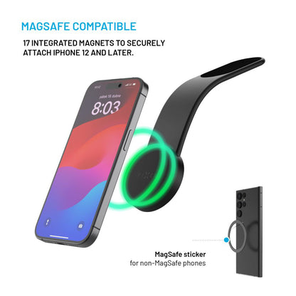 Magnetic Fixed Mag Floppy Car Holder, Universal, Black