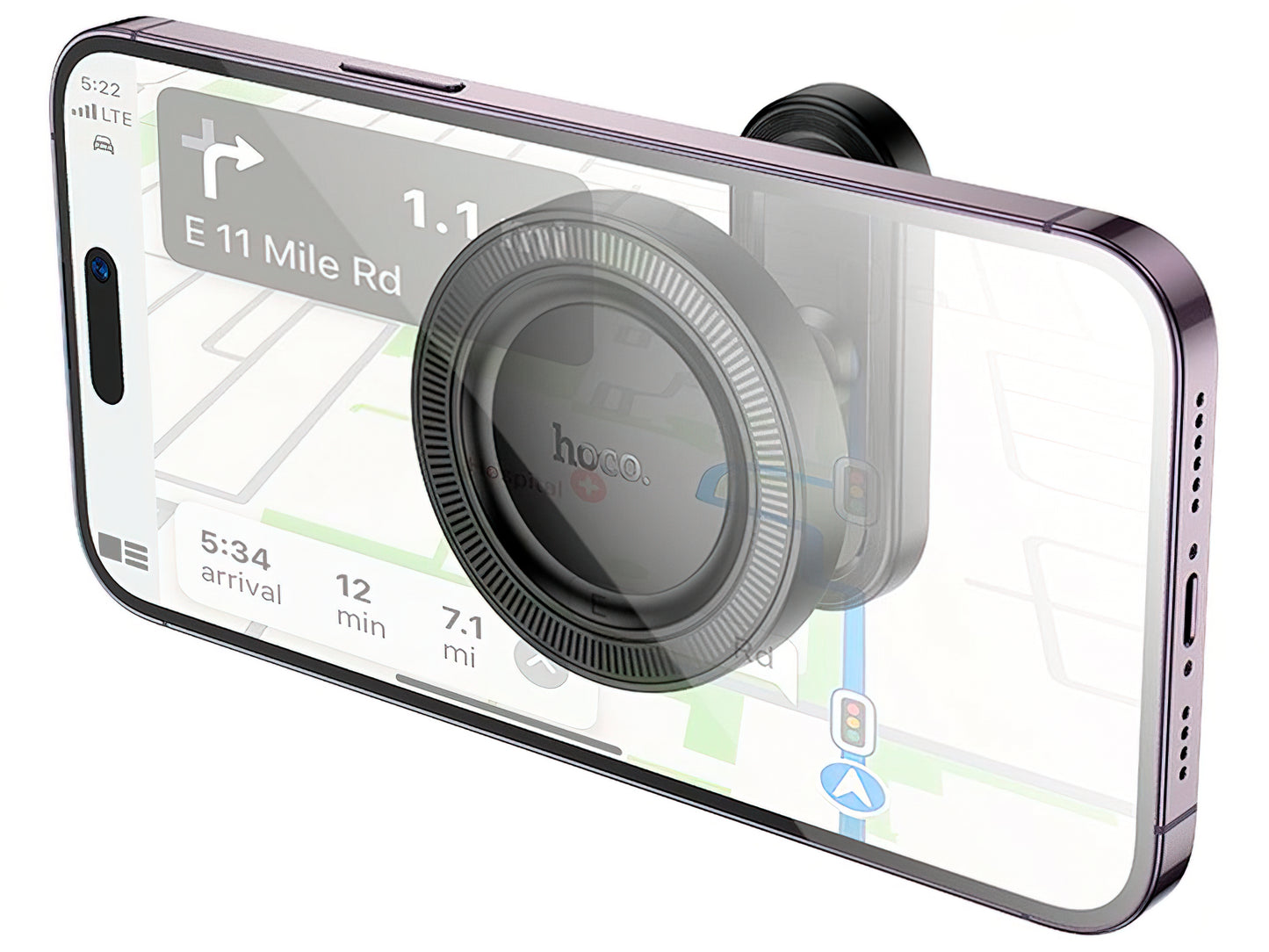 HOCO H58 Magnetic Car Holder, 4.5inch - 7inch, Black