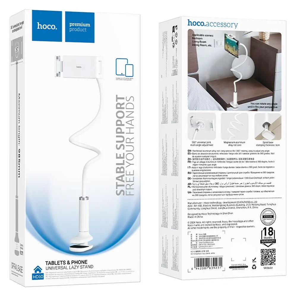 HOCO HD10 Desk Stand, Universal, White