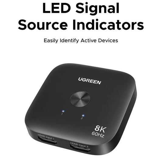 UGREEN 65877 HDMI Video Switch, Black