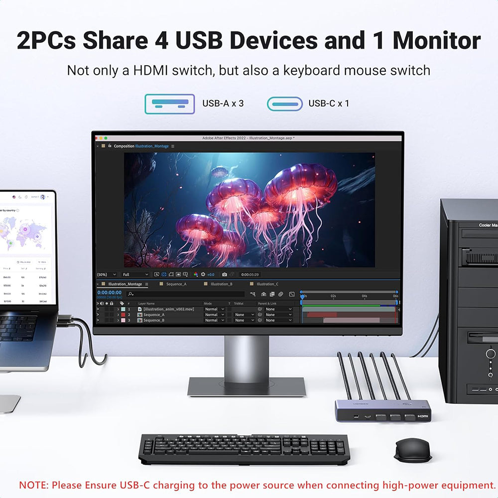 UGREEN CM692 Gray Video Switch