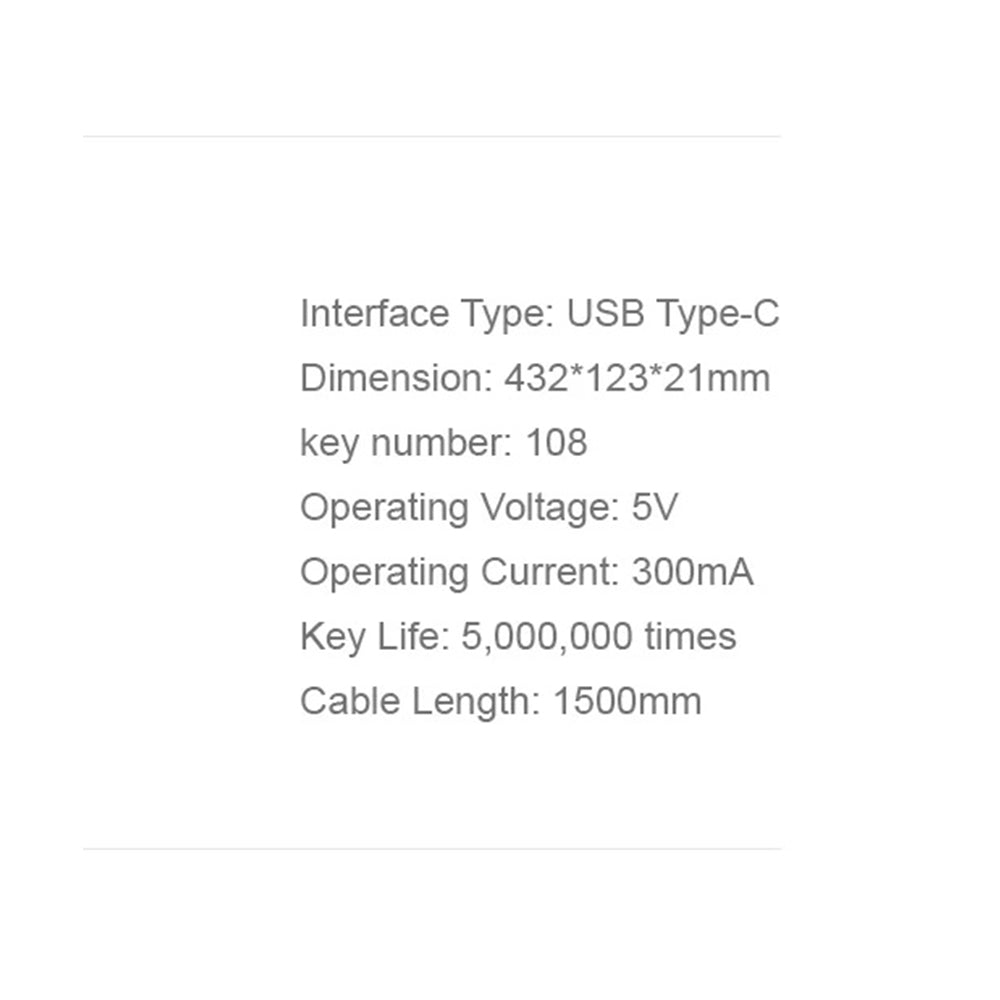 HAVIT KB252 Wired USB Keyboard, USB-C, 1.5m, Black